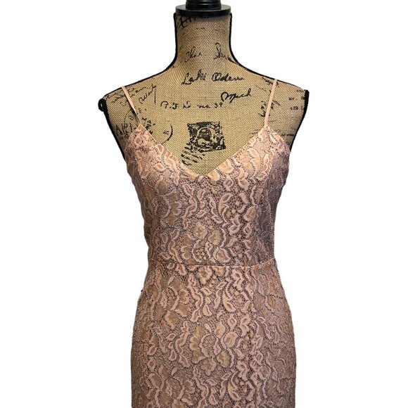 Revolve x NBD Brielle Sheer Blush Lace Romantic Midi Dress Size Small - Picture 3 of 12
